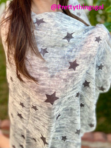 Scarf with Stars - Lightweight Scarves