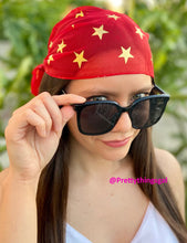 Load image into Gallery viewer, Patriotic Red Scarf with Gold Stars - Lightweight Scarves
