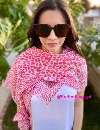 Scarf Color Pop Leopard Pattern - Lightweight Scarves
